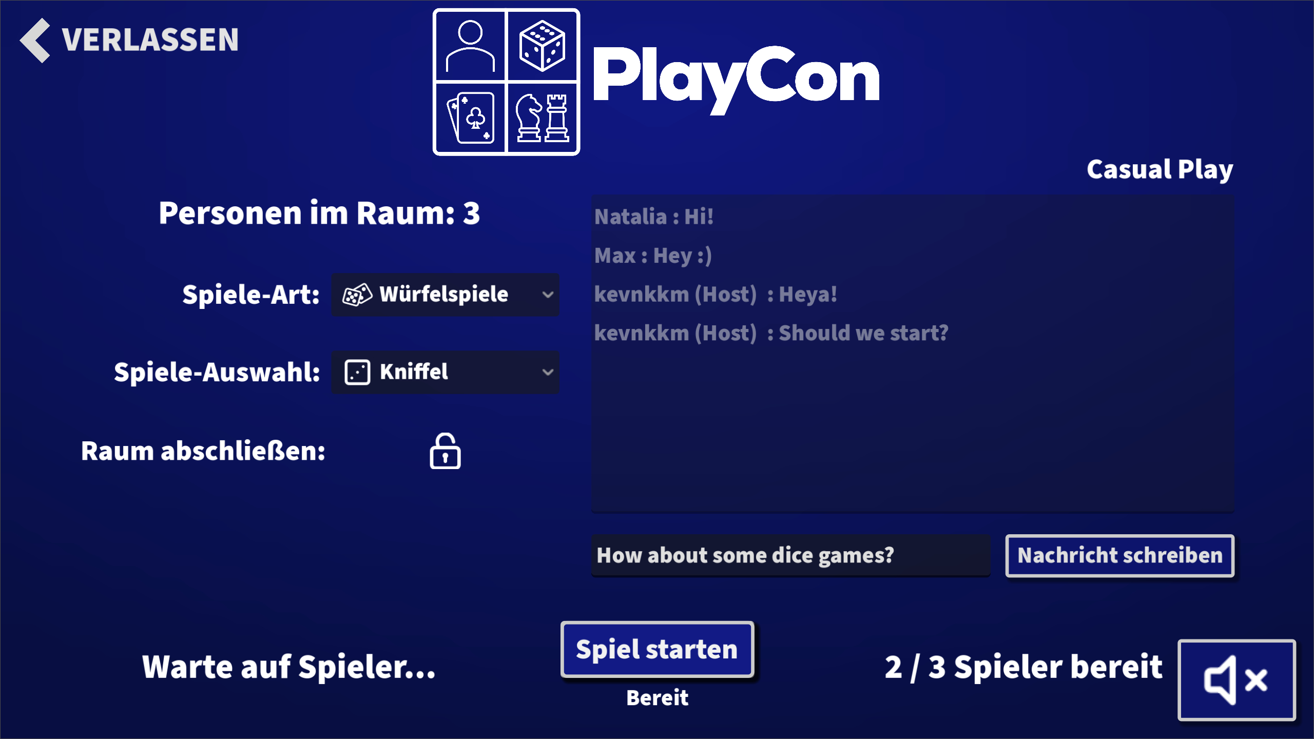 PlayCon Room Lobby